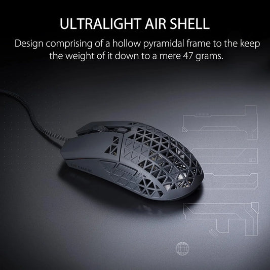 ASUS TUF Gaming M4 Air Lightweight Gaming Mouse with an ultralight air shell design.