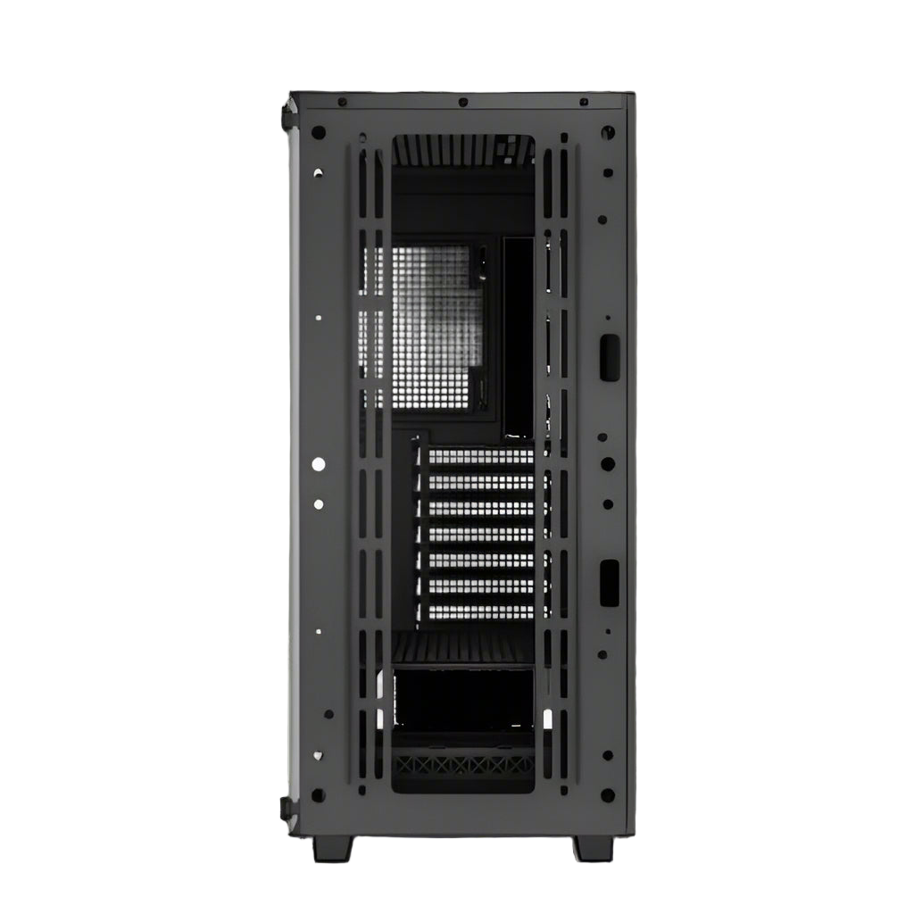 Black computer case on a white background