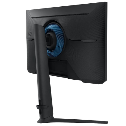 Gaming monitor with a blue cooling system on a white background